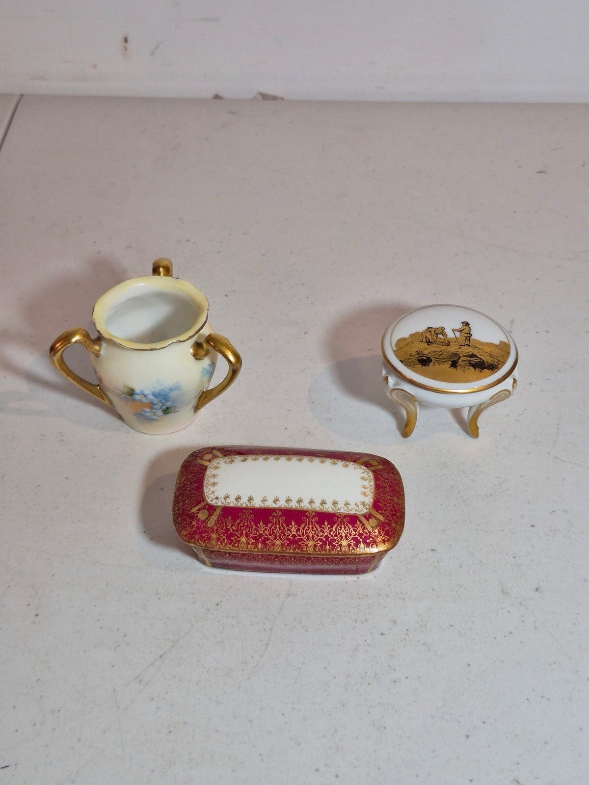 Vintage Porcelain Trinket Box Set 3 - Rosenthal + Haviland Limoges + RS Germany