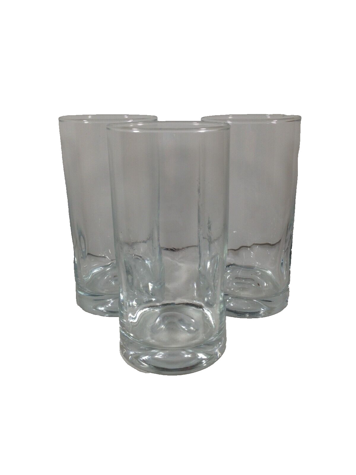 Libbey Impressions Pinched Clear Glass Set of 3 Six Inch Tumblers