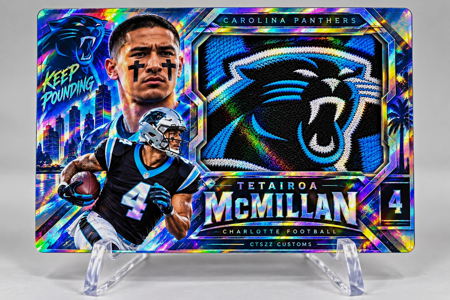 Tetairoa McMillan Panthers Football CTSZZ Customs #4