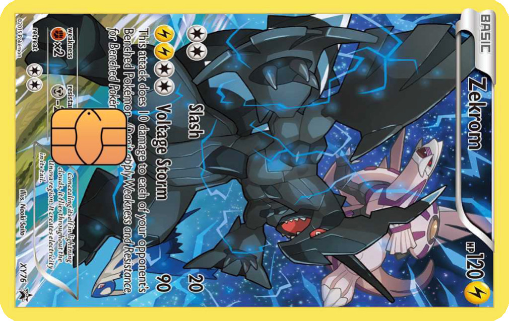Zekrom XY76 Holographic Credit Card Sticker l Waterproof