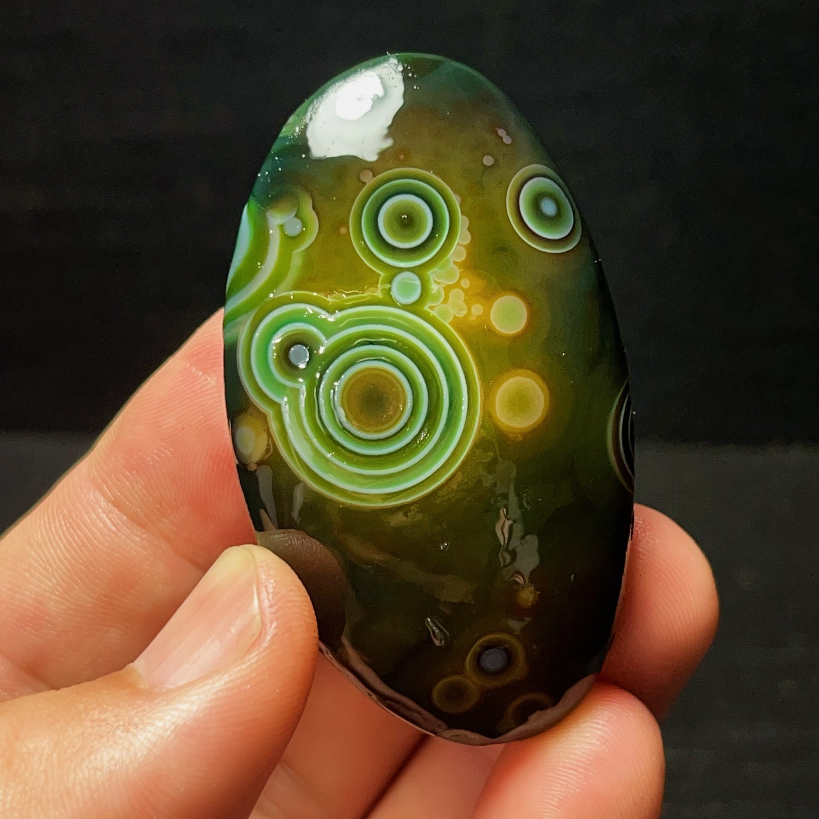 Rare 49G Natural Beautiful Gobi Agate Eye Agate Stone Madagascar L5702
