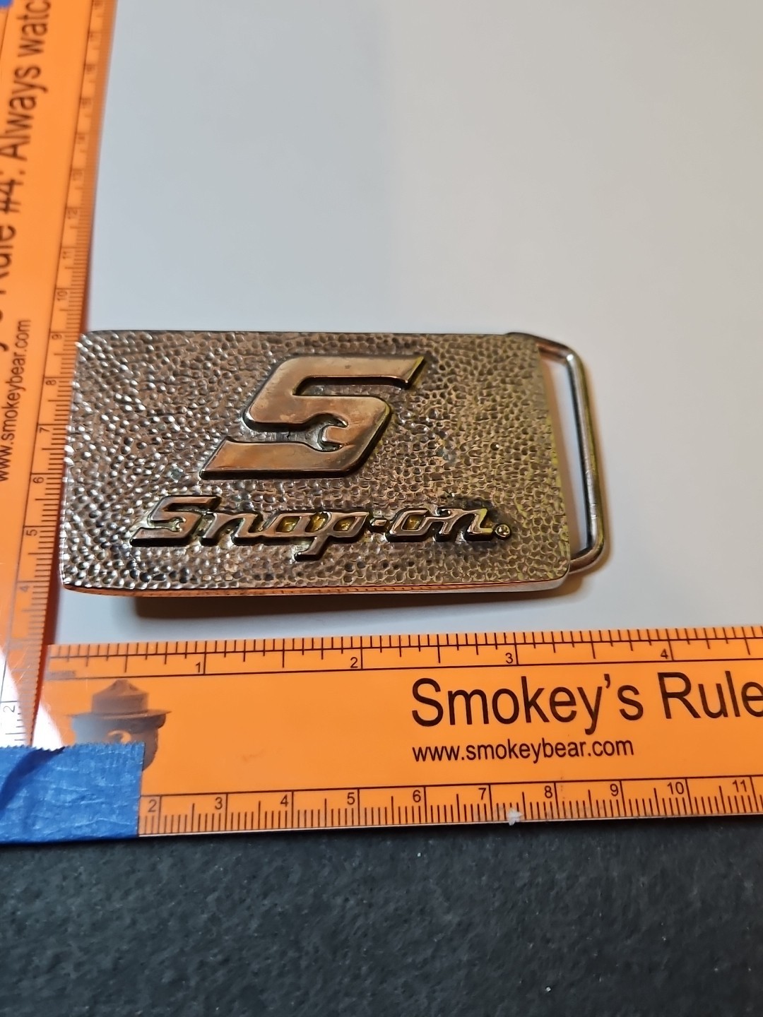 Snap On Tools Chrome Plated Brass Belt Buckle Solid Brass MADE USA Snap On Tools Chrome Plated Brass Belt Buckle Solid Brass MADE USA