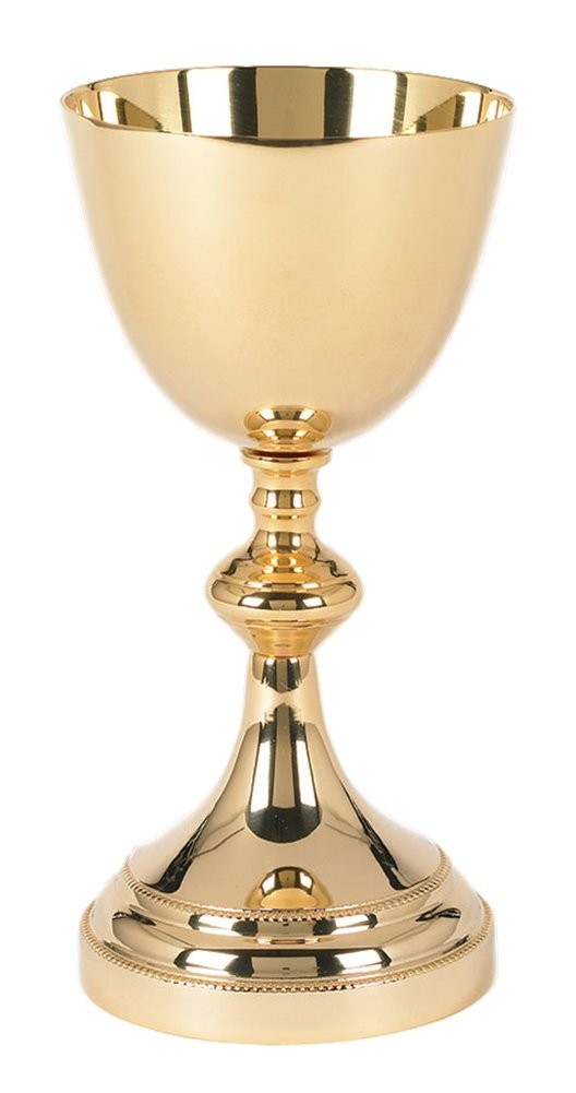 Church Gold Plated Brass Chalice & Paten, 11 Ounce, Classic Chapel