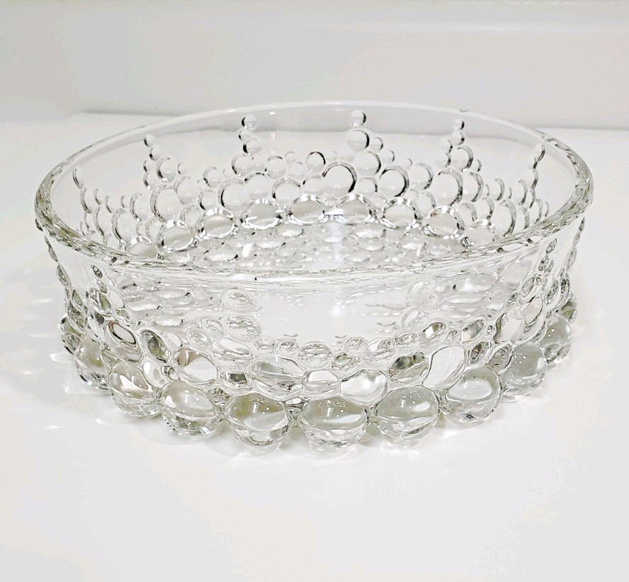 Vintage Walther Glas 8” Crystal Glass Bolero Bubble Bowl  