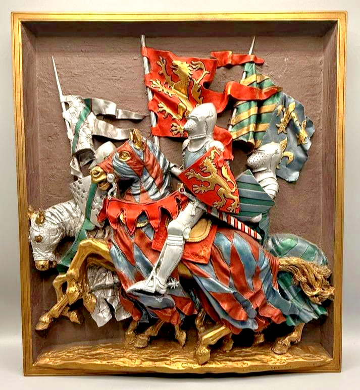 Rare 1976 Marcus Designs DH Morton 3D Wall Plaque Knights Signed Numbered Englan