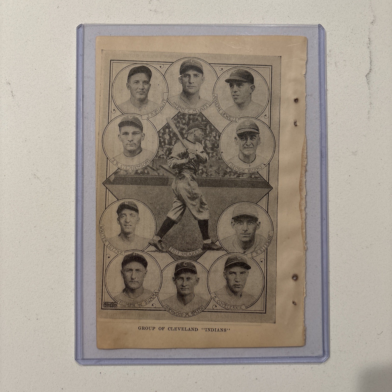 1924 Cleveland Indians Team Picture Tris Speaker Joe Sewell Antique Baseball