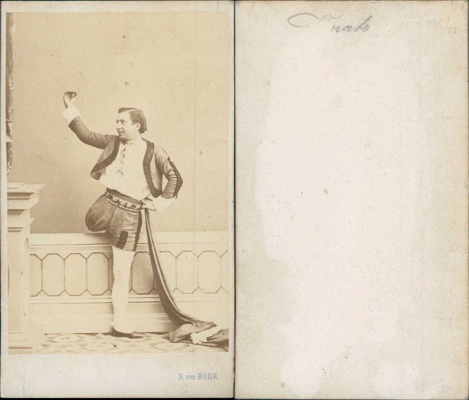 Juliano Donato, Spanish Actor, One Legged Vintage CDV Albumen Business Card Juliano Donato, Spanish Actor, One Legged Vintage CDV Albumen Business Card