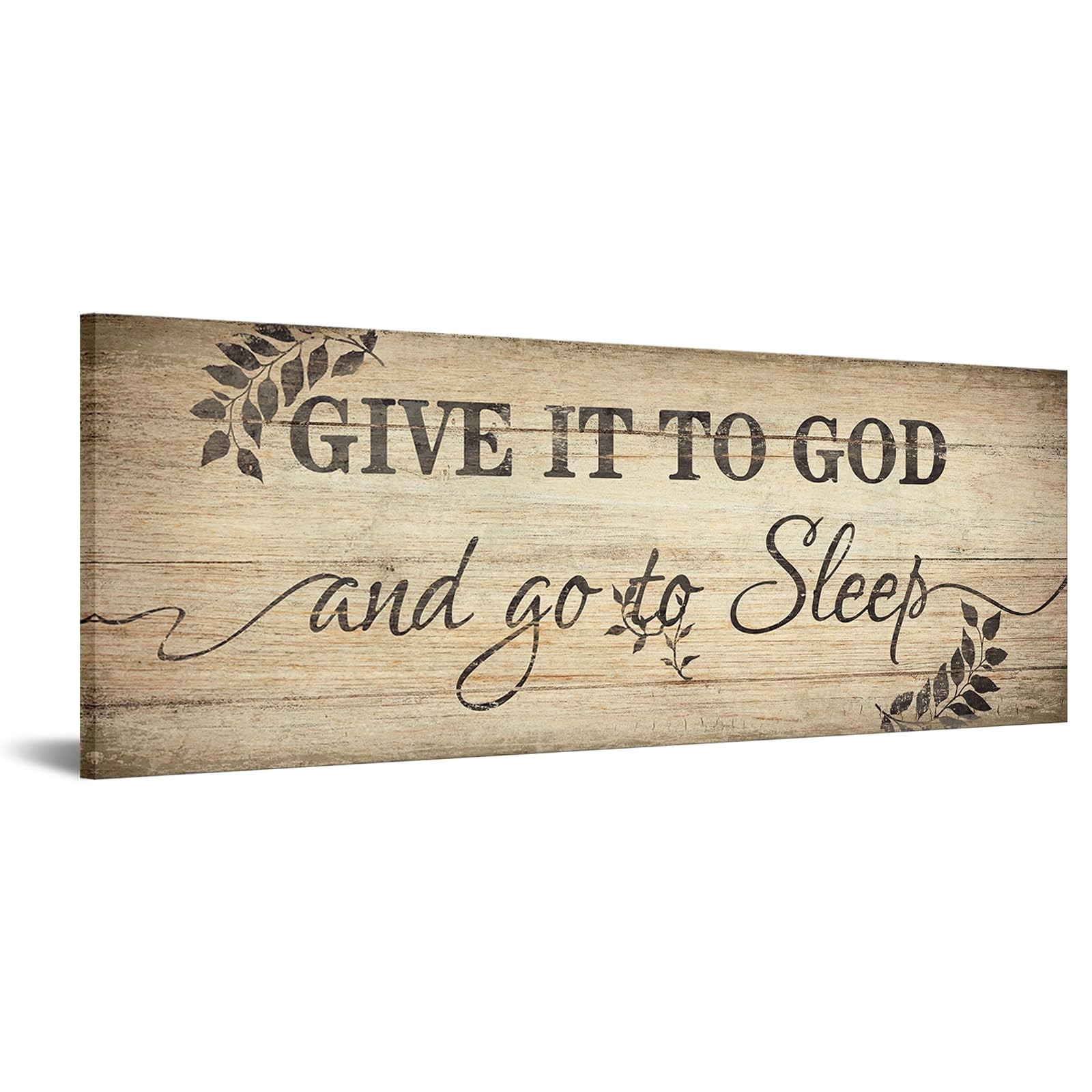 KREATIVE ARTS Vintage Canvas Wall Art Give It To God And Go To Sleep Sign,Master