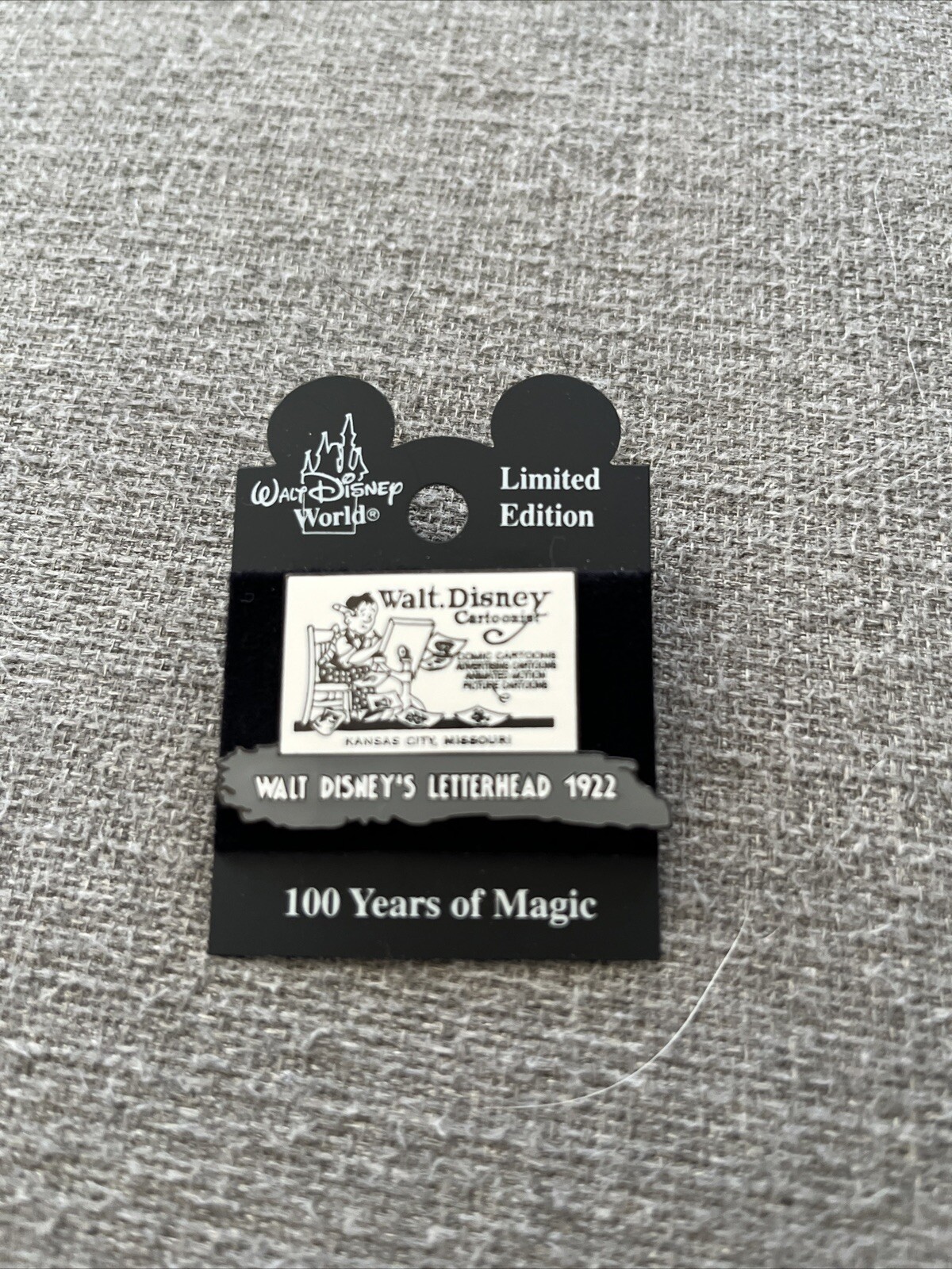 Disney Walt Disney\'s Letterhead 1922 100 Years of Magic Pin with Card LE