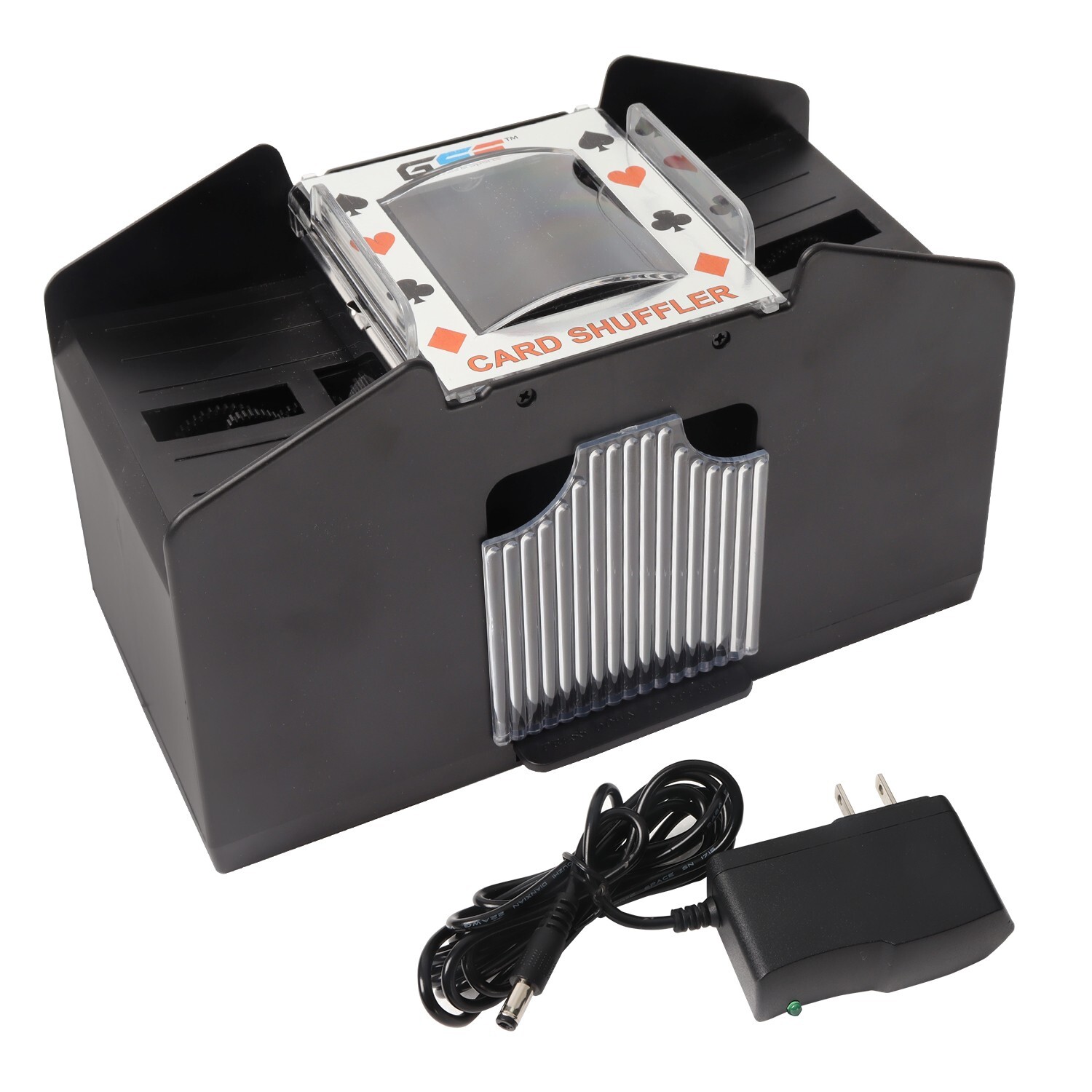 4-Deck Casino Automatic Card Shuffler AC/DC-Power&Battery-Operated for Blackjack