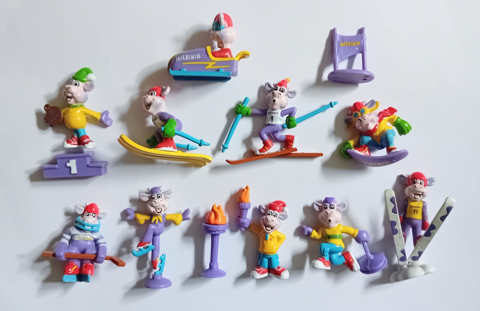 MILKA CHOCO COWS WINTER SPORTS FIGURINES SET RARE COLLECTIBLES MINIATURES