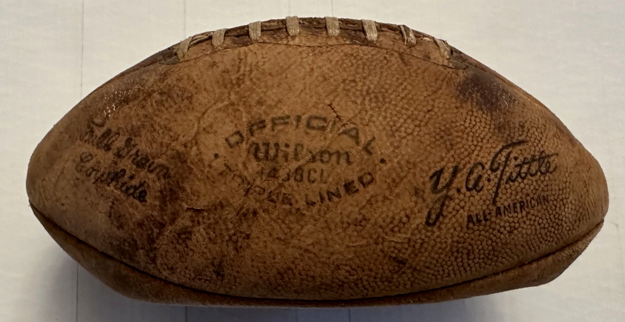 Vintage Wilson Y.A. Tittle All-American 1438CL Leather Football 1950s-60s