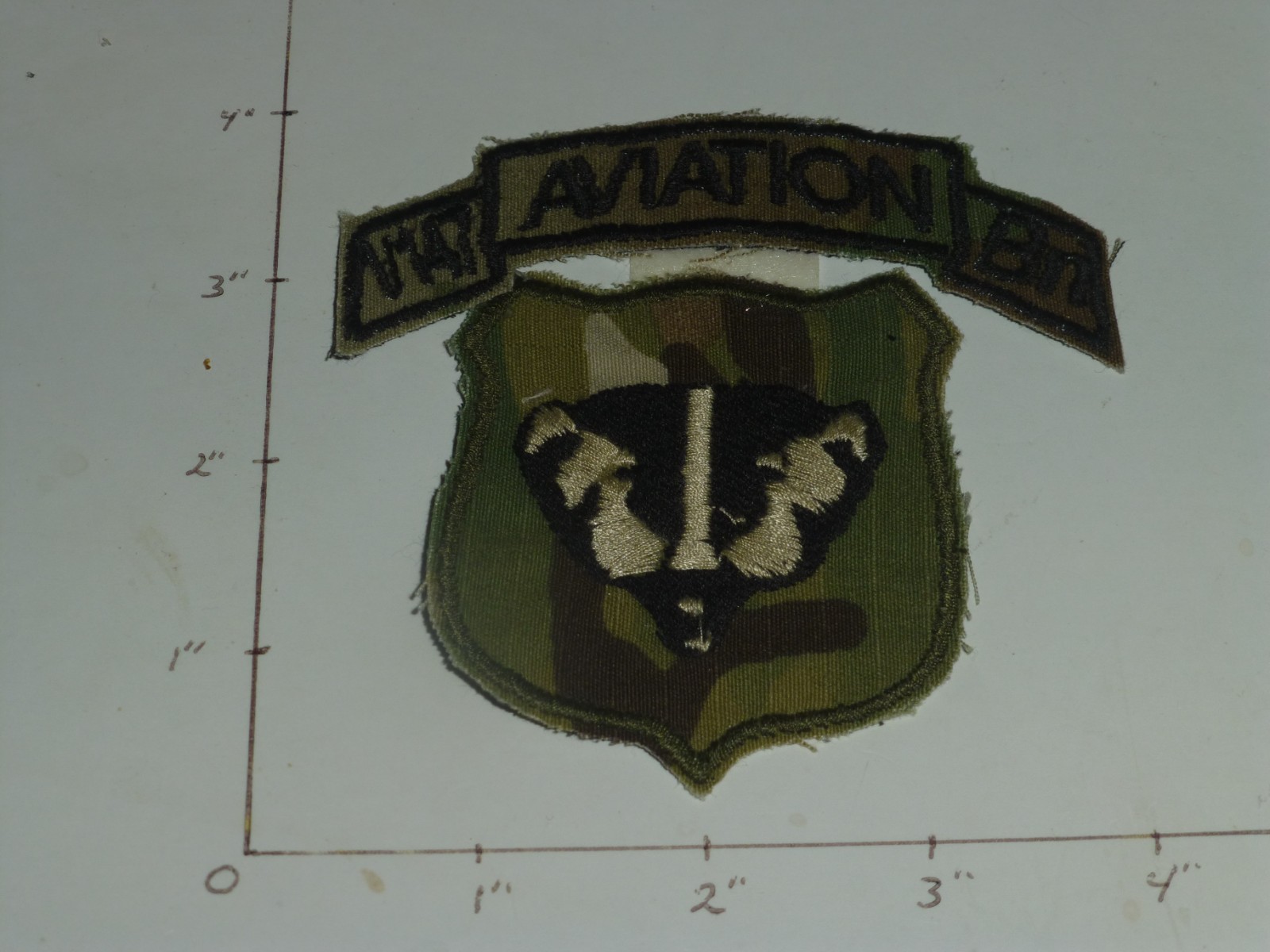 147 Aviation Bn 1 Wisconsin National Guard theater made patch and tab on multica