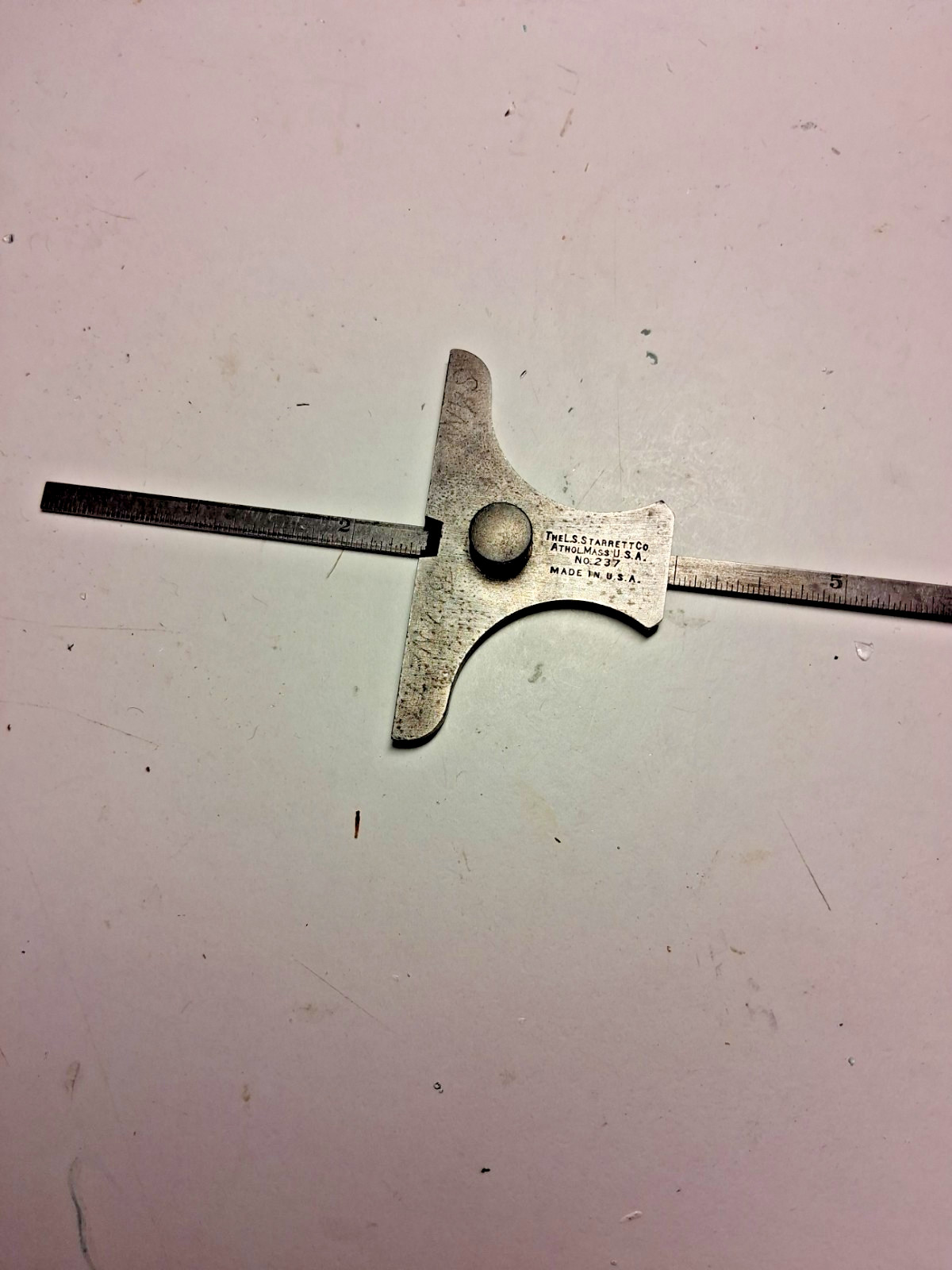 Vintage L. S. Starrett No. 237 Depth Gage w/6\
