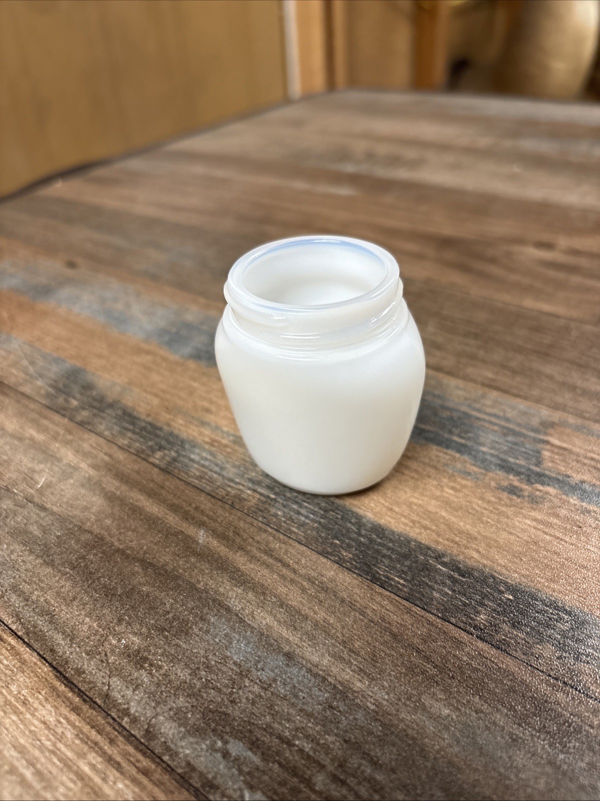Vintage Pond's Milk Glass Cold Cream Jar No Lid Mold 152 1940s Vanity Decor
