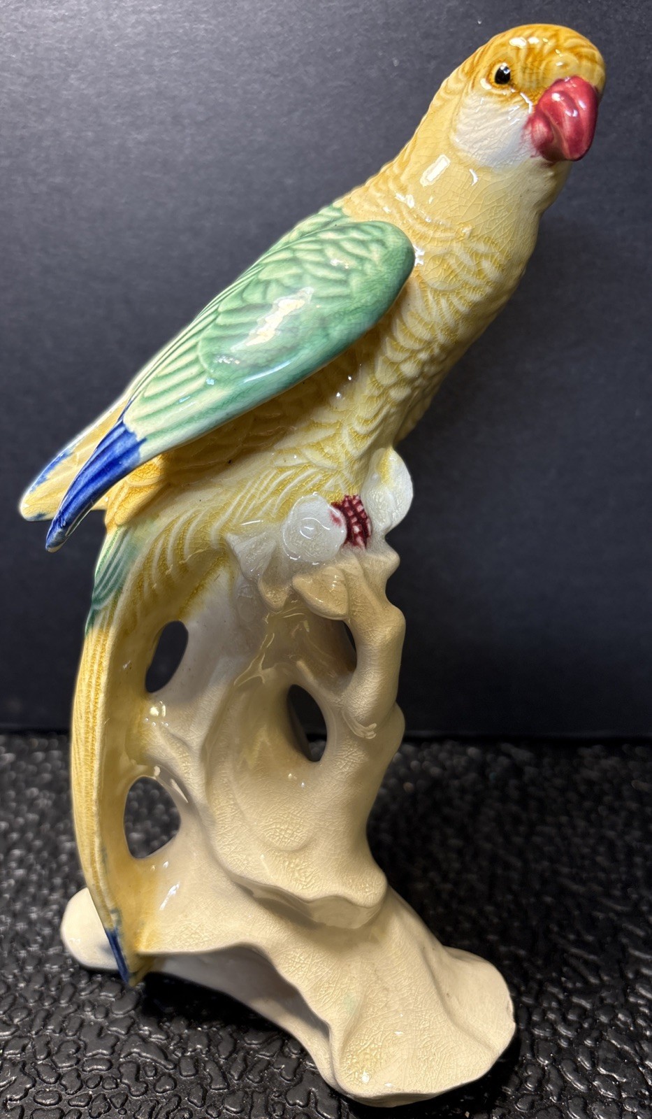 Vintage Chinese Hand Painted Porcelain Parakeet Budgie Figurine 7 Vintage Chinese Hand Painted Porcelain Parakeet Budgie Figurine 7