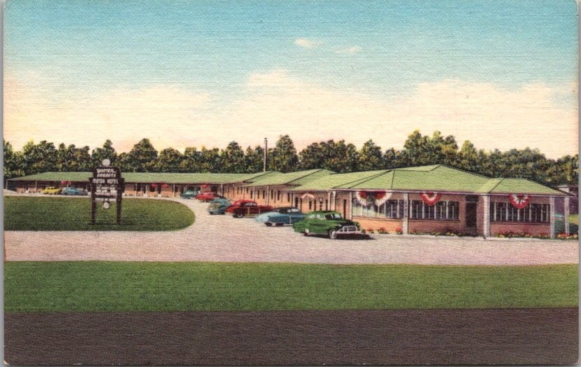 c1950s MOBILE, Alabama Postcard WINTER GARDEN MOTOR HOTEL Highway 90 / Unused