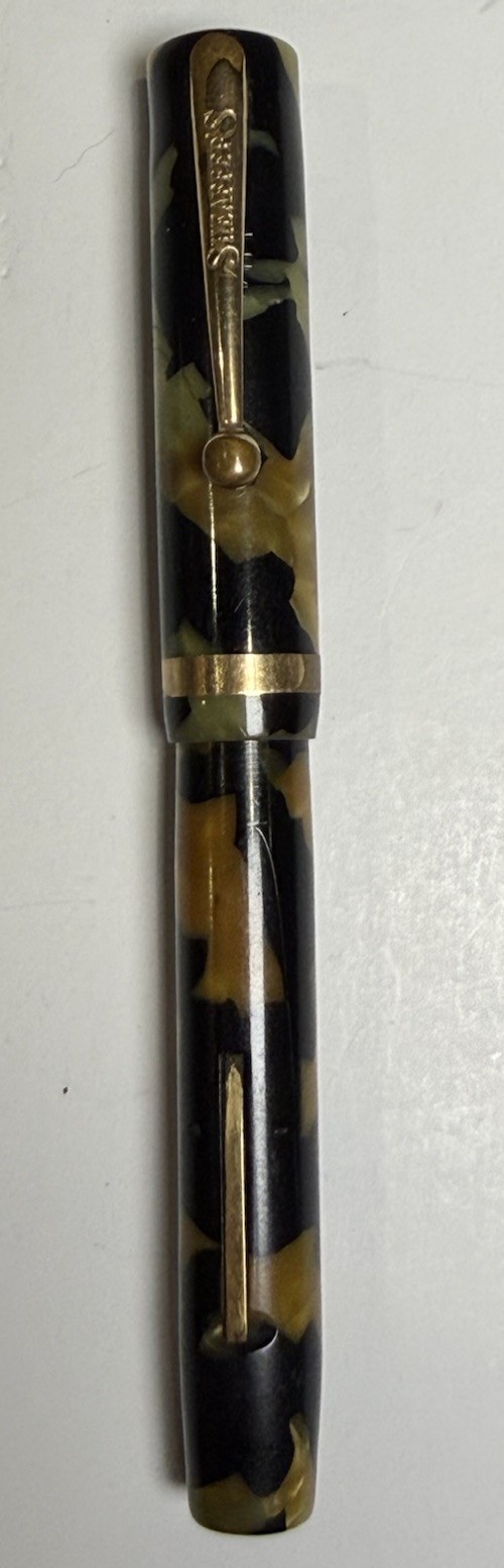 Sheaffer Lifetime Flat Top Fountain Pen Vintage Black Pearl Celluloid Sheaffer Lifetime Flat Top Fountain Pen Vintage Black Pearl Celluloid