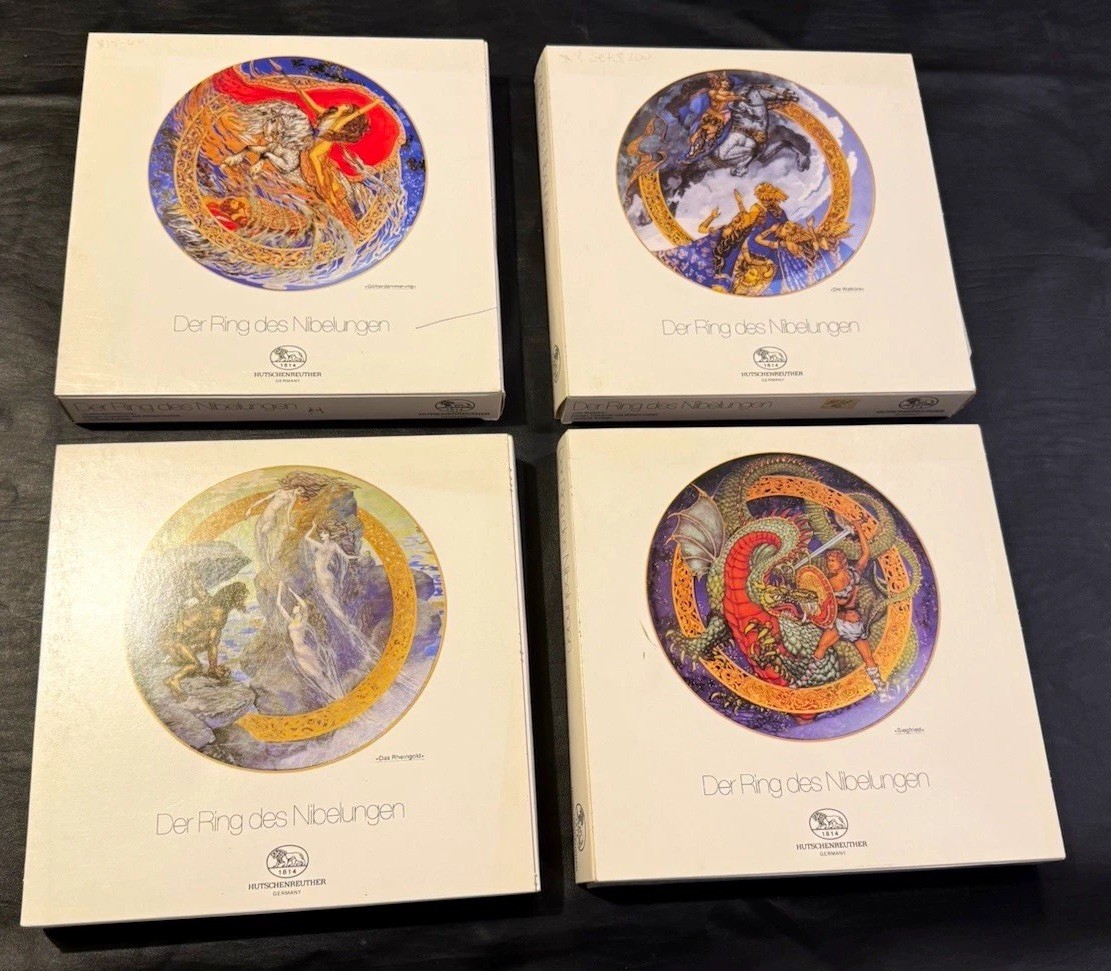 Hutschenreuther Der Ring des Nibelungen 4 Plate Set COA Boxes Germany Limited Hutschenreuther Der Ring des Nibelungen 4 Plate Set COA Boxes Germany Limited
