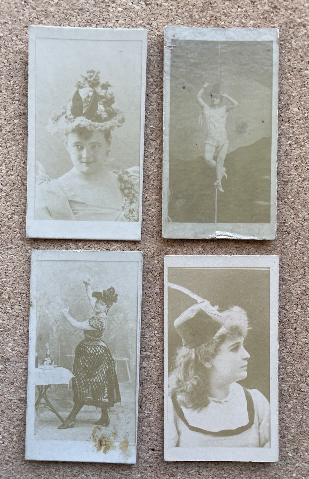 1890 N245 ? Kinney?  Actor & Actress Tobacco Cards - Lot x four (4) Different