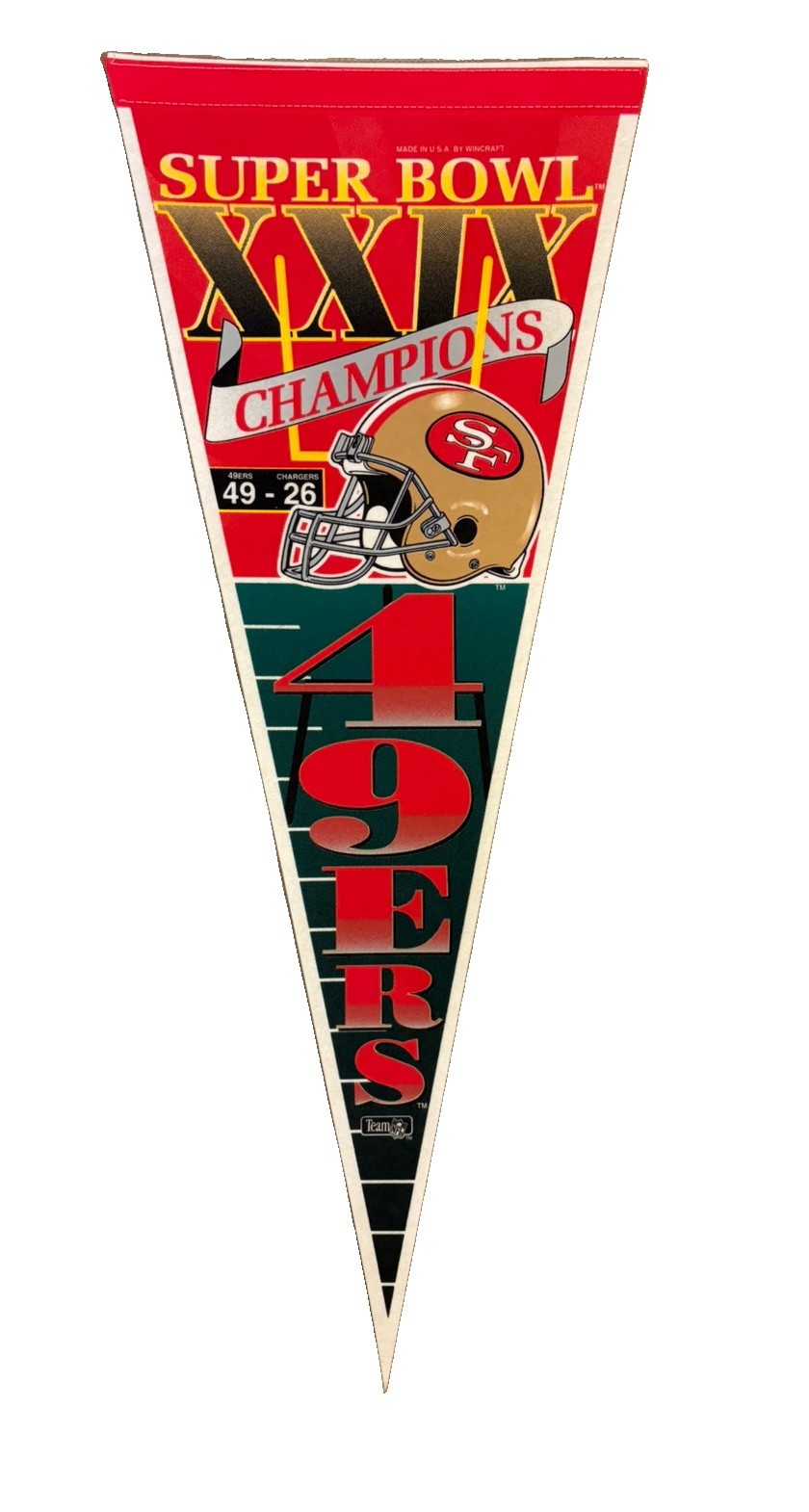 1995 San Francisco 49ers Super Bowl XXIX Champions Team Pennant 12x30 