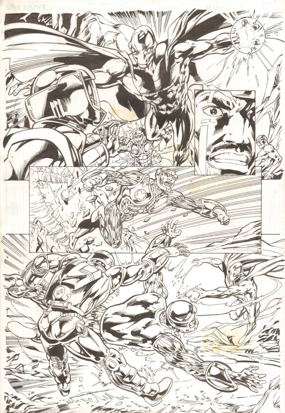 The Visitor vs The Valiant Universe #2 page 5 Bryan Hitch X-O Manowar 1995