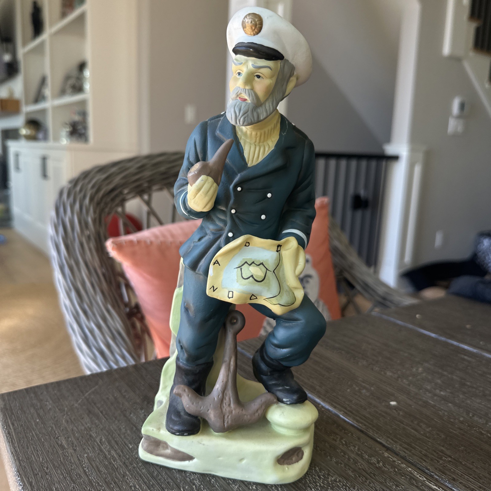 Vintage Sea Captain Sailor Figurine Nautical Pipe Map Anchor 13\