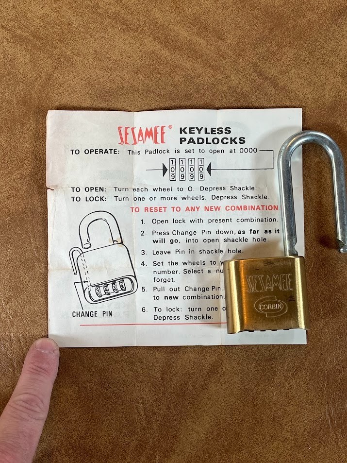 Vintage Corbin Sesamee Combination Lock padlock 437N Made USA With instructions Vintage Corbin Sesamee Combination Lock padlock 437N Made USA With instructions