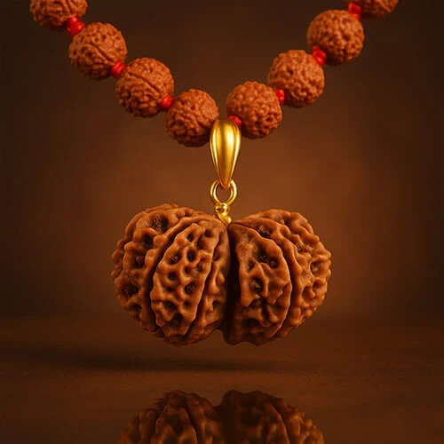 Natural Gauri shankar rudraksha silver cap Pendent Lab certified Nepal origin Natural Gauri shankar rudraksha silver cap Pendent Lab certified Nepal origin