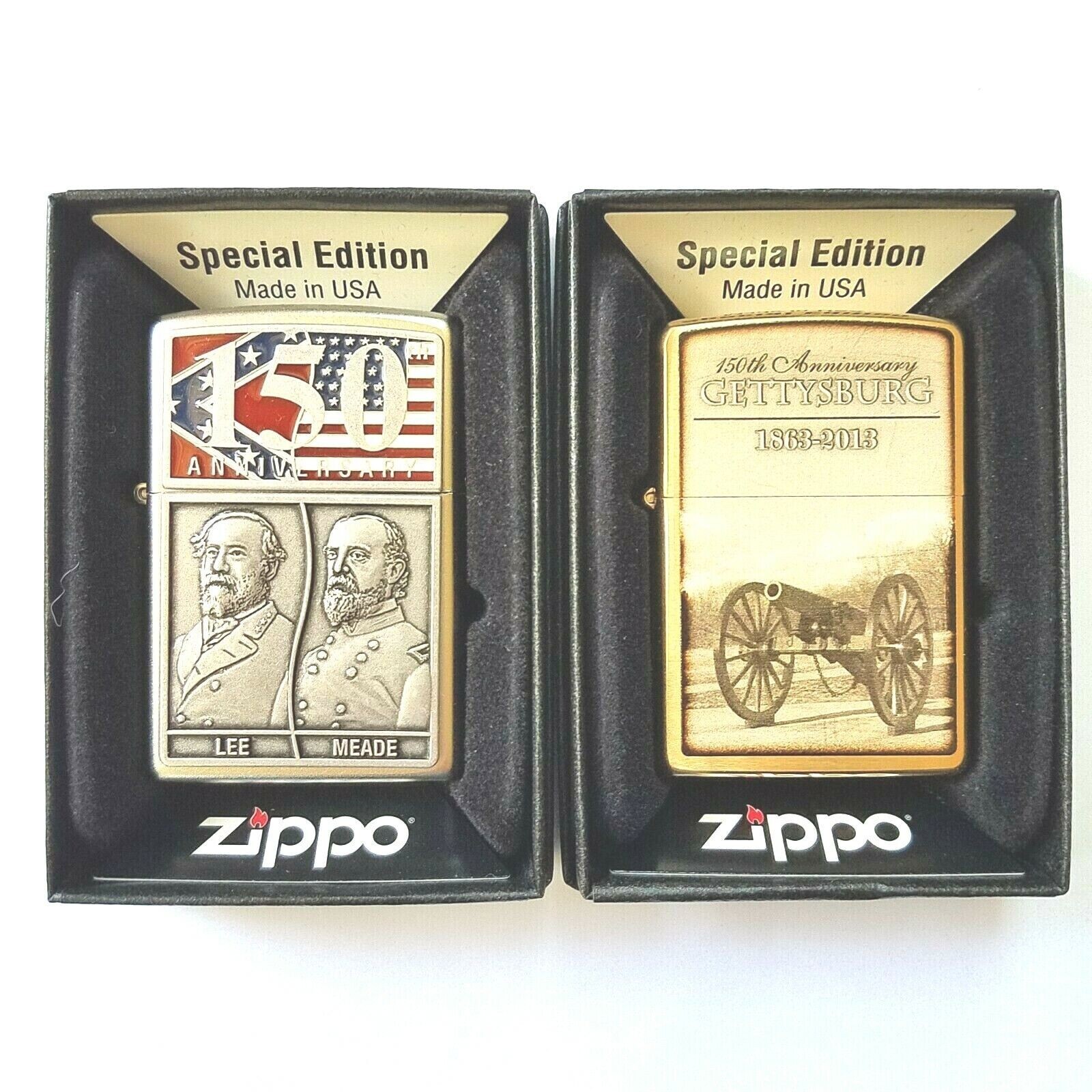 Lot #B Zippo 2 Pcs/Set Gettysburg 150th Anniversary Special Edition 28528 28506