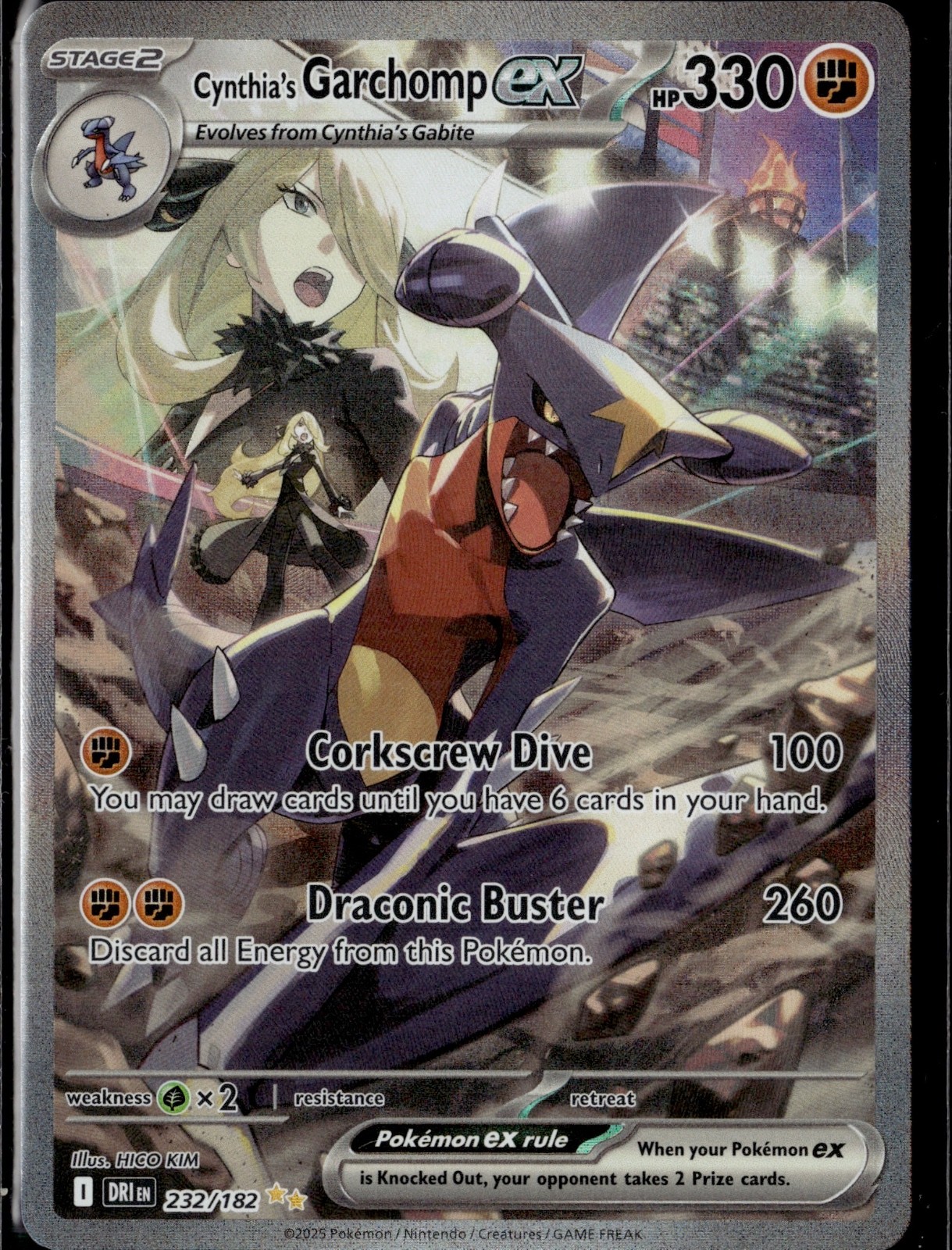 Cynthia's Garchomp ex Holo Special Illustration Rare Destined Rivals 232/182 NM