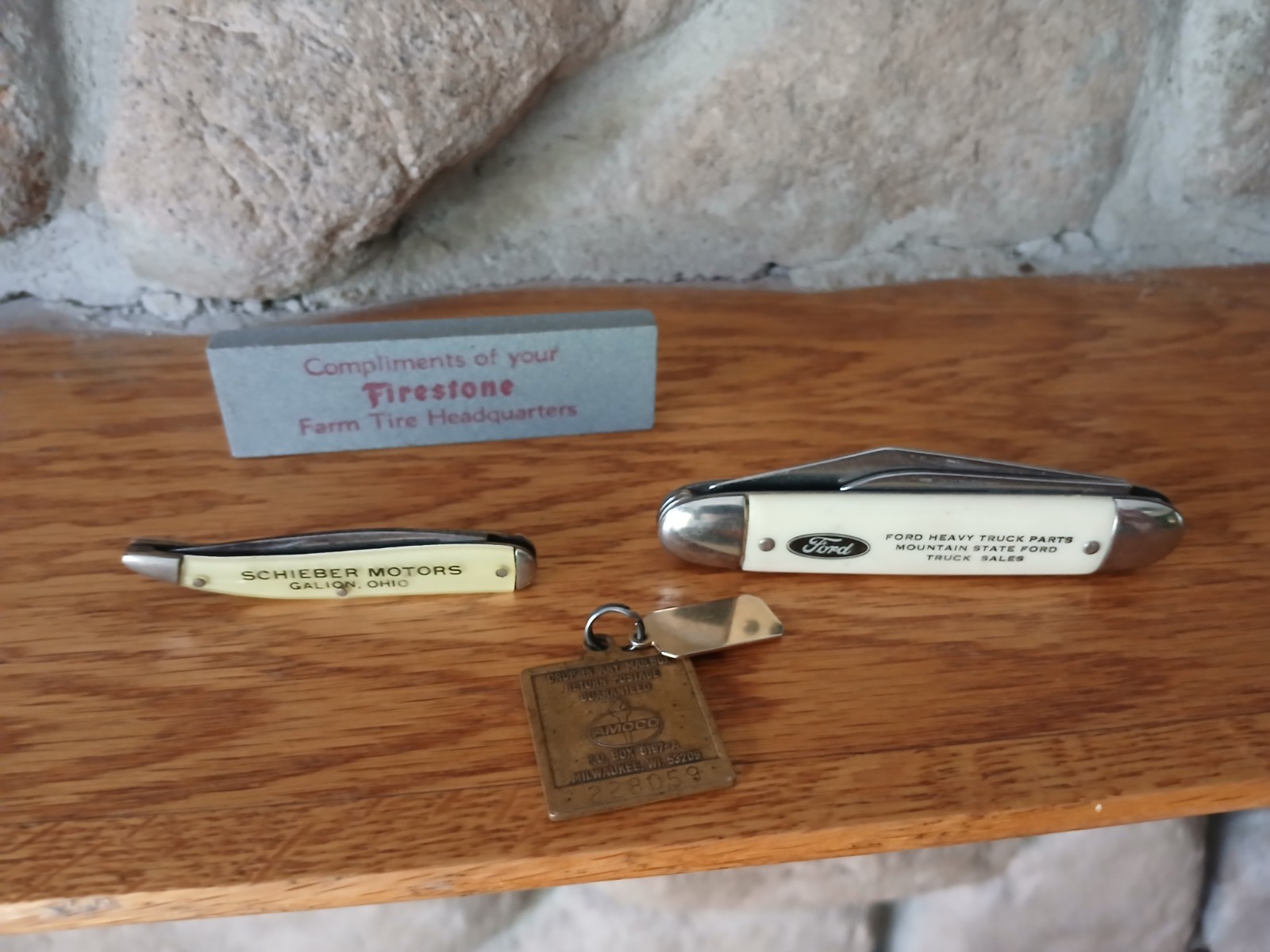FORD Heavy Truck, Schieber Motors Pocket Knifes, Firestone Sharp Stone+ Amoco 76