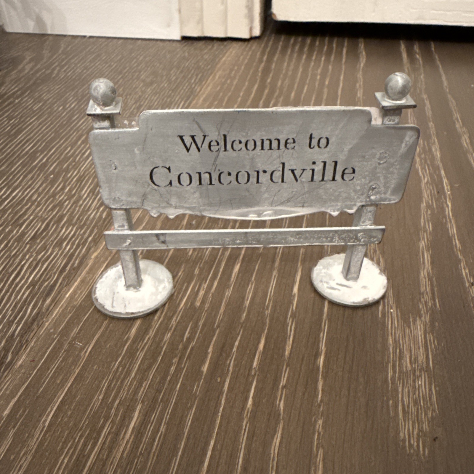 Anthropologie Terrain Village Christmas Welcome To Concordville Sign Zinc Metal