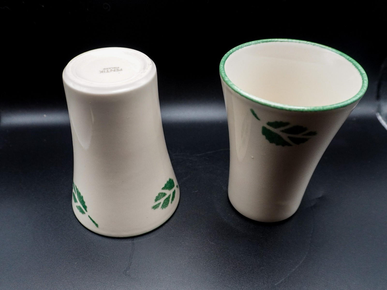 Vintage Pentik vases with  leaf pattern. Made in Finland. Rare Find