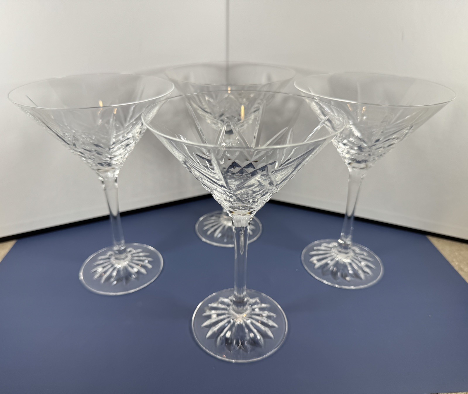 Royal Gallery France Martini Glasses Set 4ea 24% Leaded Glass New No Box