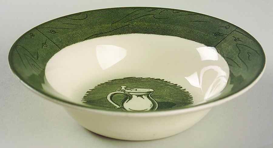 Royal  Colonial Homestead Green Rimmed Cereal Bowl 7510242