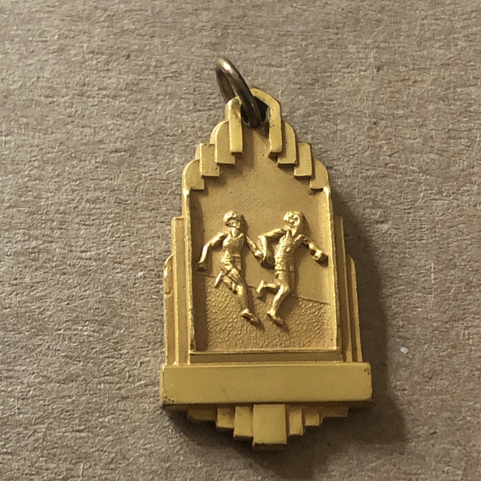 Vintage 1941 Junior 1st place YMCA Relay Charm Gold Tone Bronze Running Race Vintage 1941 Junior 1st place YMCA Relay Charm Gold Tone Bronze Running Race