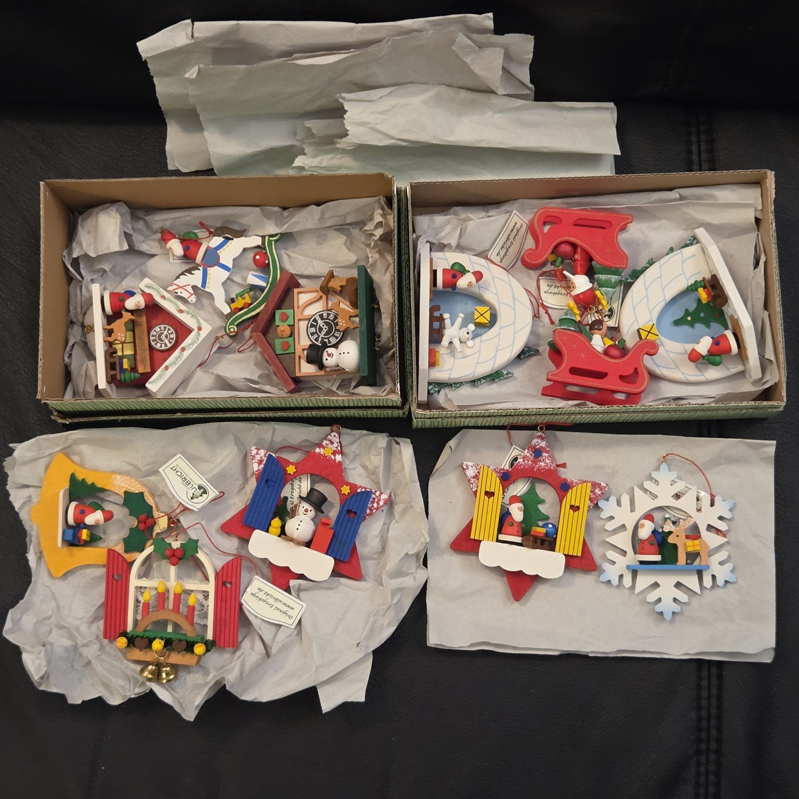 NWT Lot of 12 Holzkunst Christian Ulbricht German Wooden Christmas Ornaments NEW