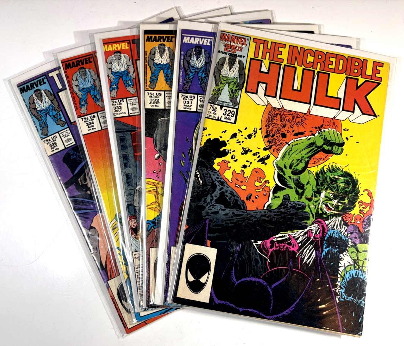 Marvel INCREDIBLE HULK #329 331 332 333 334 335 Todd McFarlane Gray Hulk VF 8.0