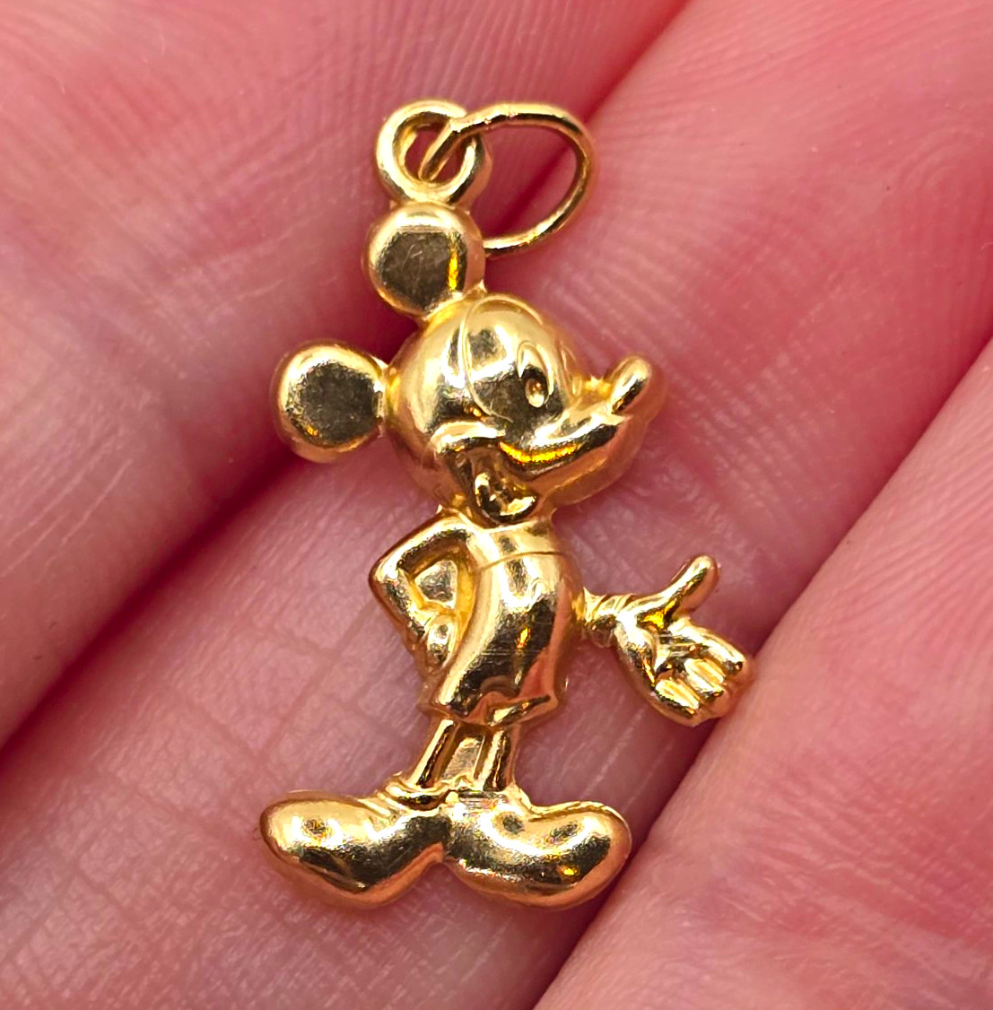 Vintage 14K Yellow Gold Disney Mickey Mouse Charm or Pendant by Wells / Vandell Vintage 14K Yellow Gold Disney Mickey Mouse Charm or Pendant by Wells / Vandell
