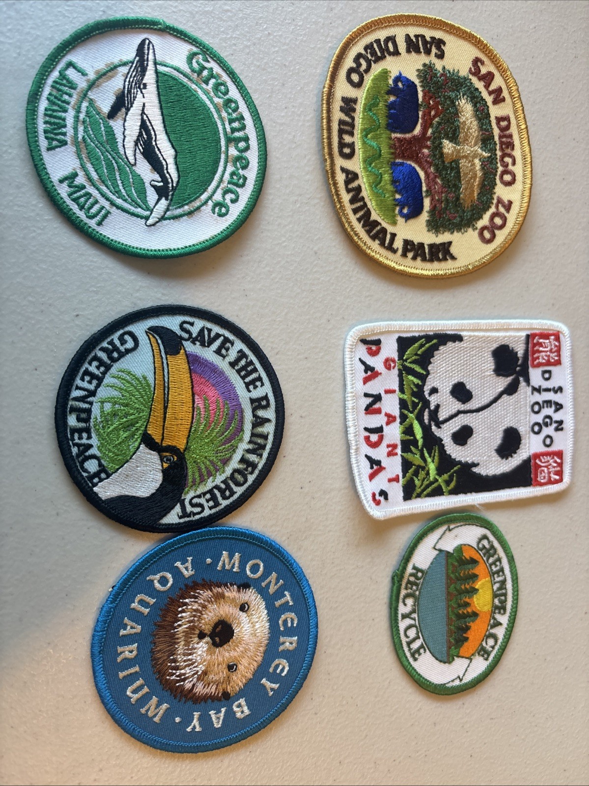 San Diego California Vintage Embroidered Patches Zoo Wild Animal Park Design