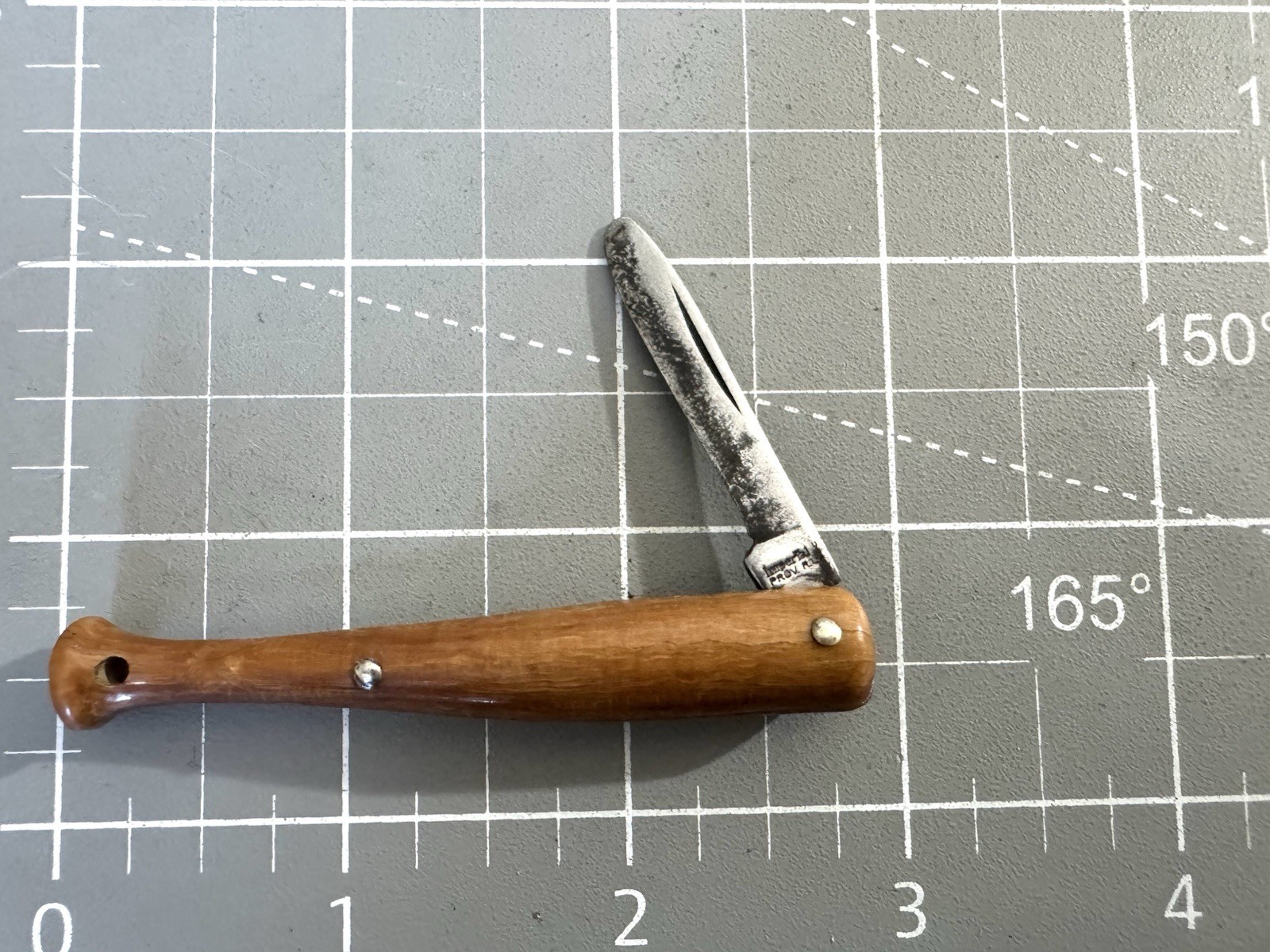 Vintage IMPERIAL PROV RI Wooden Baseball Bat Shaped Collectible Folding Knife