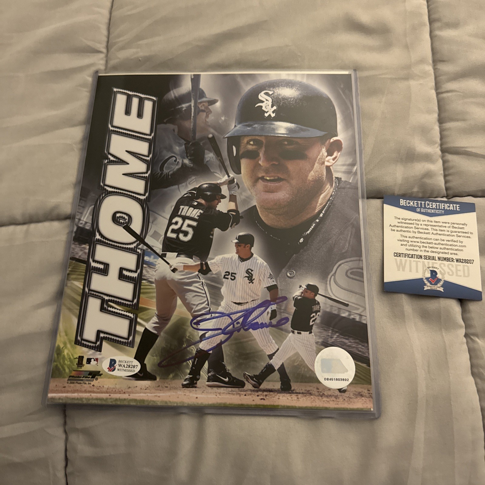 Jim Thome Signed Chicago White Sox 8x10 Photo Beckett Authenticated