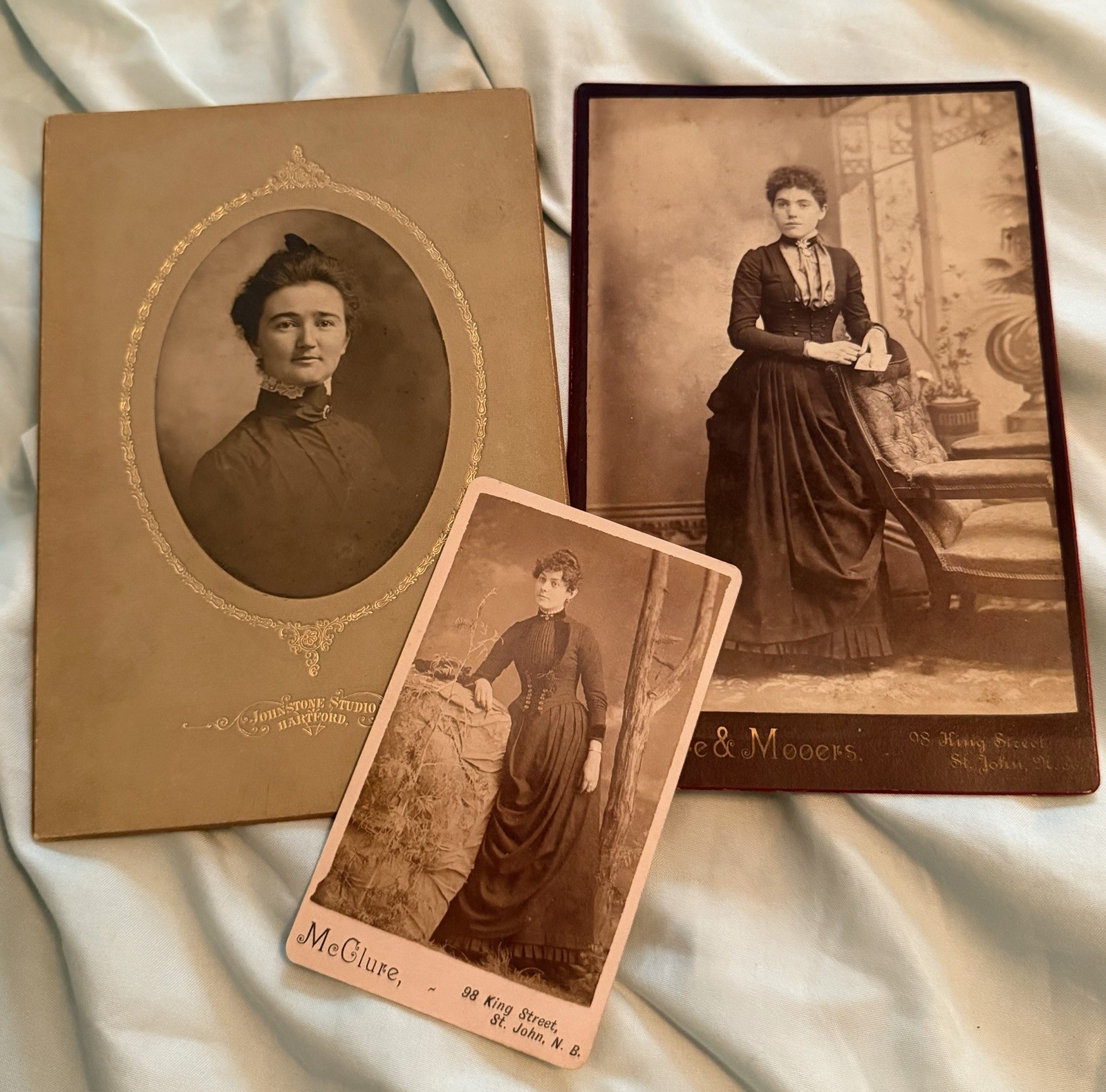 Antique Victorian Photo Lot 3 Woman Portraits McClure St John New Brunswick Antique Victorian Photo Lot 3 Woman Portraits McClure St John New Brunswick