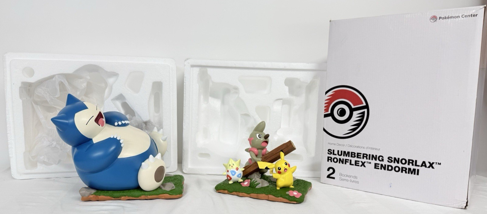 Pokemon Slumbering Snorlax Bookends 2-Pc Center Exclusive Pikachu New Open Box Pokemon Slumbering Snorlax Bookends 2-Pc Center Exclusive Pikachu New Open Box