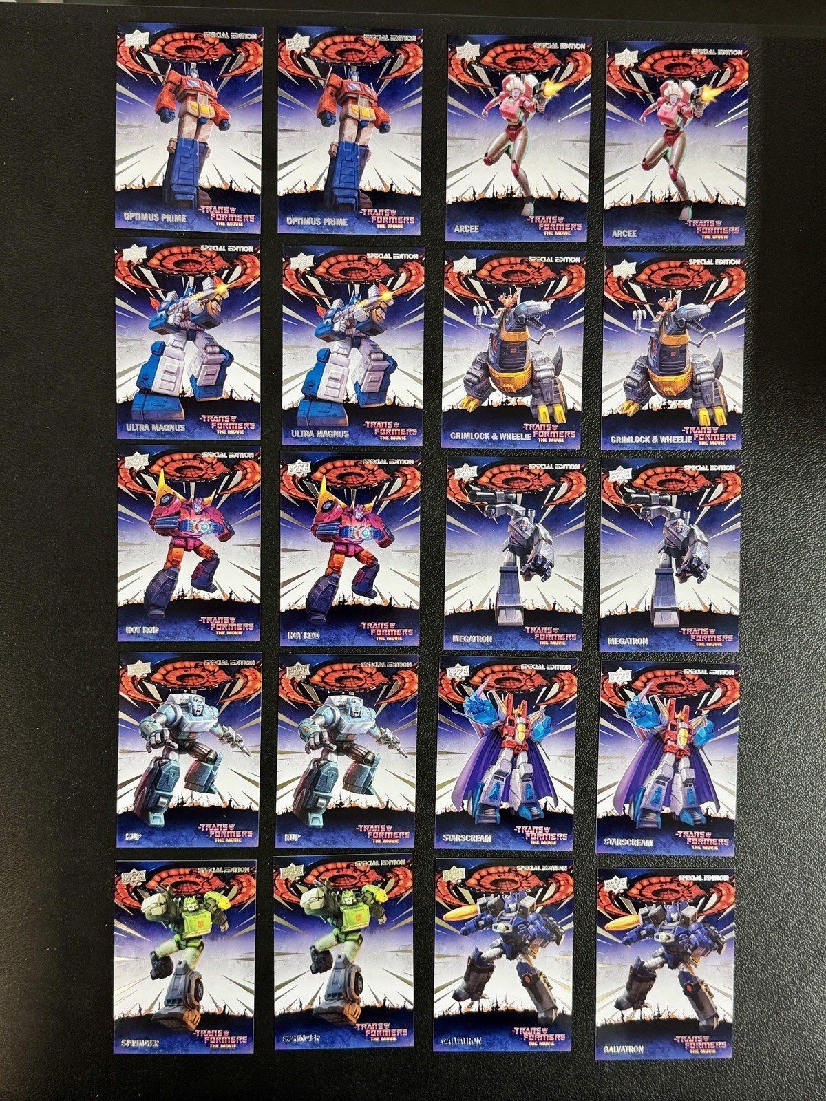 2X Transformers 40th Anniv Base Card Sets (2 Sets / 20 Cards) Upper Deck