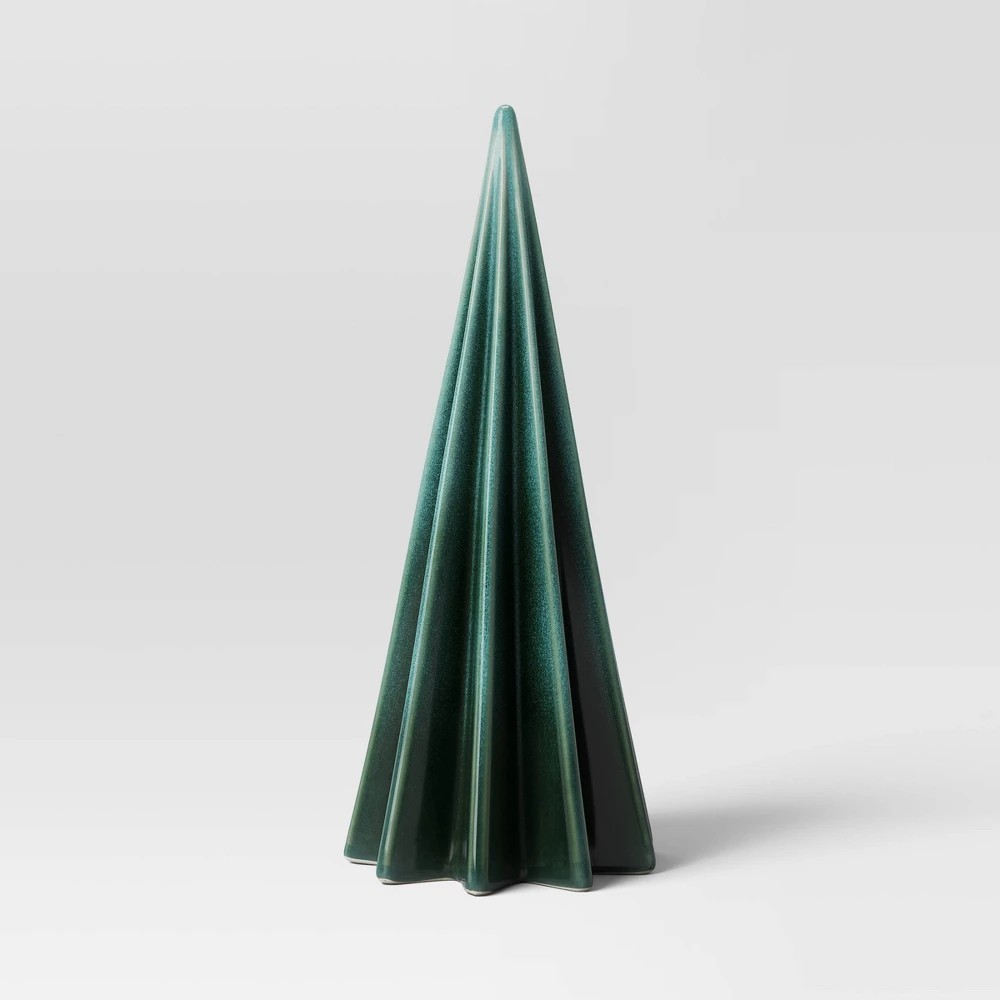 Threshold Large Green Faceted Ceramic Christmas Tree Holiday Decor New