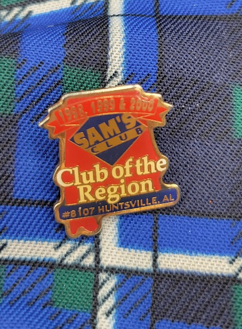 Vintage 2000 SAM\'S CLUB HUNTSVILLE ALABAMA METAL MEDAL BROOCH LAPEL PIN