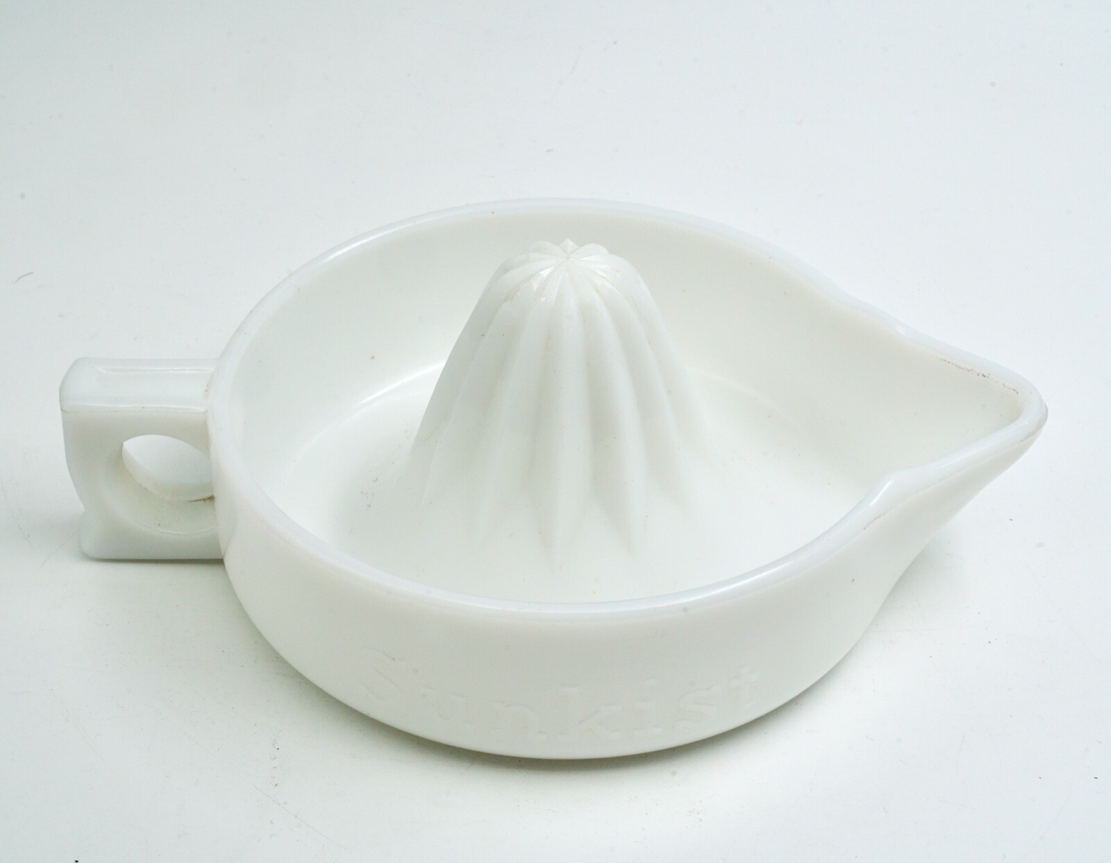 Vintage Milk Glass Sunkist Reamer Juicer 