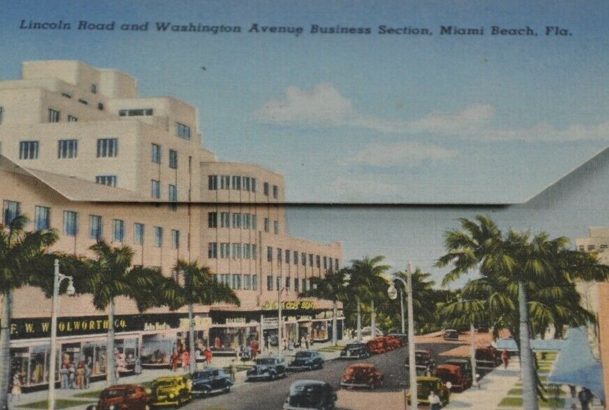 1946 Souvenir Folder Miami Beach Florida Curt Teich & Co 18 Photos Set Art Deco